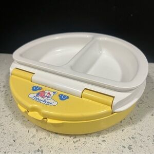 Vintage 1990 FISHER PRICE Divided Sectioned Baby Toddler Feeding Dish Plate